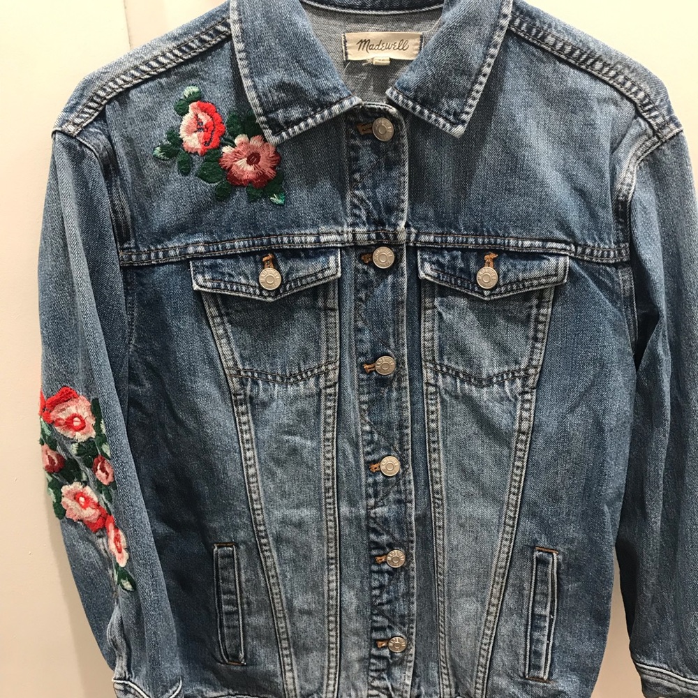 Madewell floral detail denim jacket